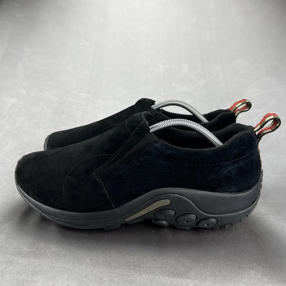 Merrell‎ Jungle Moc Shoes Mens 10.5 W Black Suede Slip On Comfort Casual J63815W